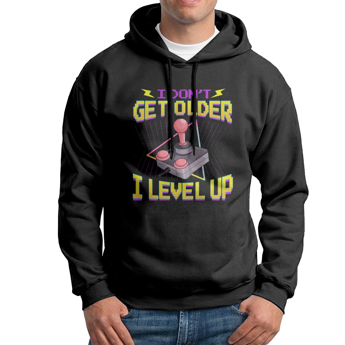 

Crazy Hoodie Men's Funny Gaming I Don't Get Older I Level Up Birthday Pure Cotton Hooded Sweatshirts White Hooded Tops