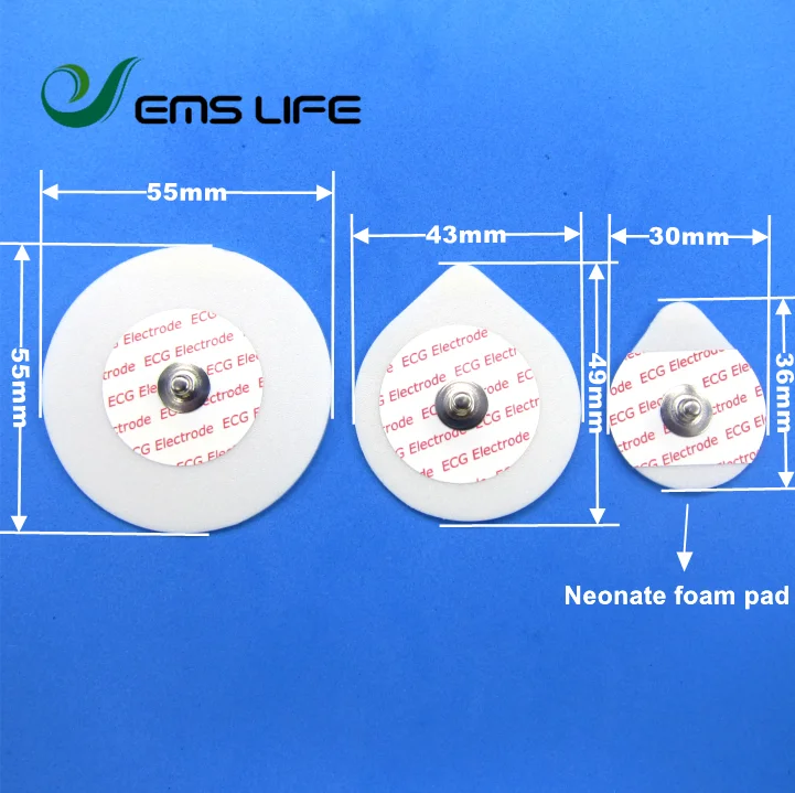 

neonate size 30*36mm foma basic button pad with Ag/Agcl conductive gel for ecg cable connecting 50pcs packing