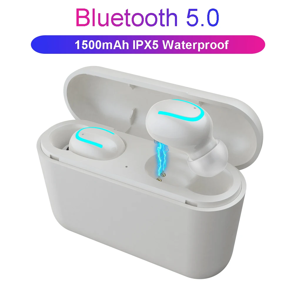 HBQ Q32 -white Q32 TWS Bluetooth наушники с сенсорным управлением мини-вкладыши с микрофоном с дисплеем питания зарядное устройство Беспроводная 3D стерео гарнитура для воспроизведения музыки - Цвет: HBQ Q32 -white