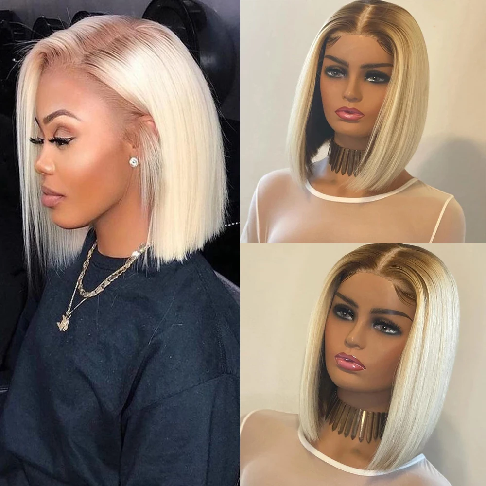 

Ombre 613 Bob Wig Lace Front Human Hair Wigs Pre Plucked Blonde Lace Front Wig Human Hair Colored Human Hair Wigs150% Density