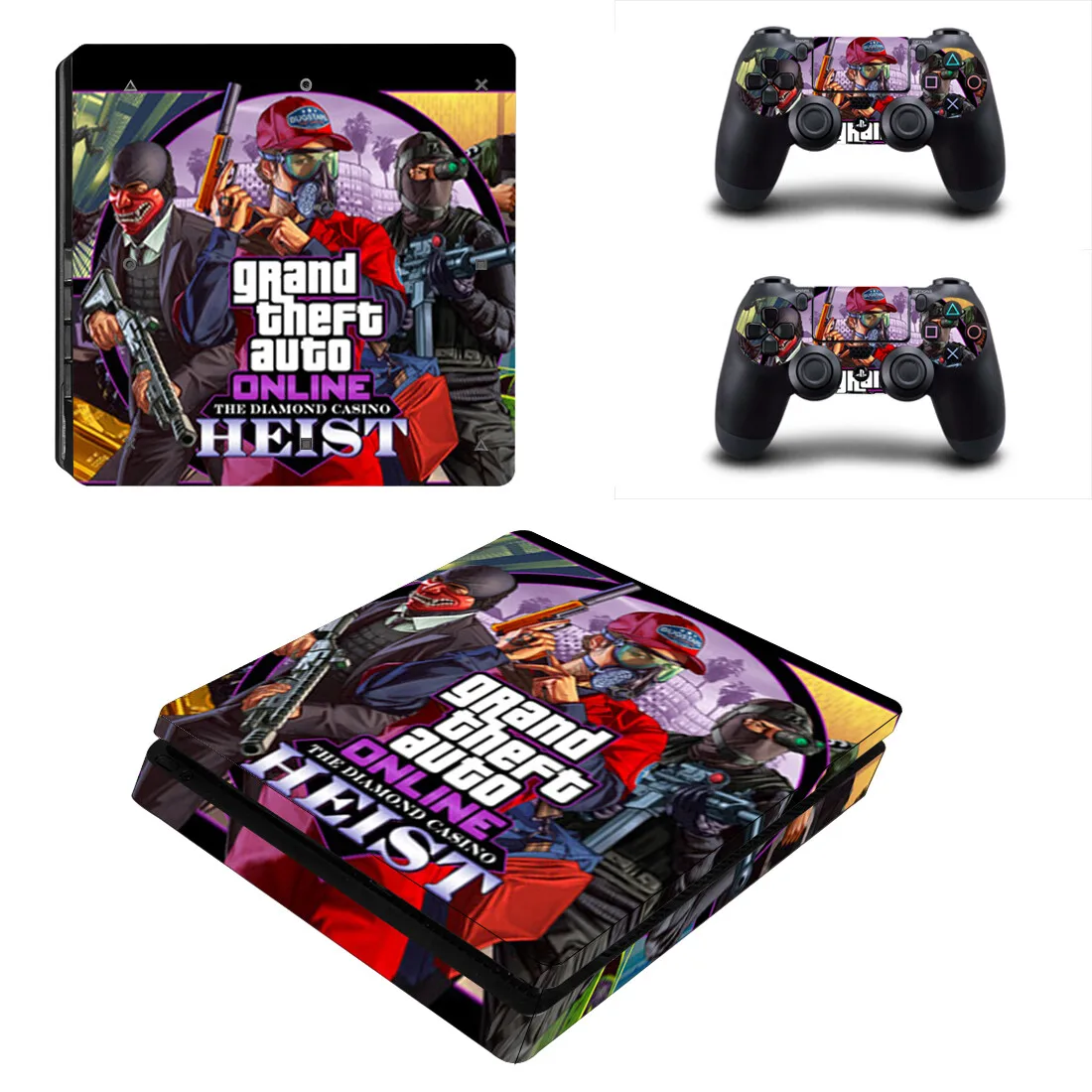 

GTA Online PS4 Slim Stickers Play station 4 Skin Sticker Decal Cover For PlayStation 4 PS4 Slim Consol & Controller Skins