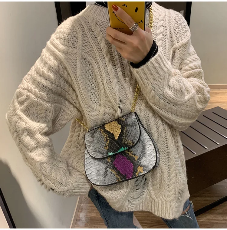 2019 новый корпус с рисунком ящерицы маленькая квадратная сумка цепочкой socialite wind