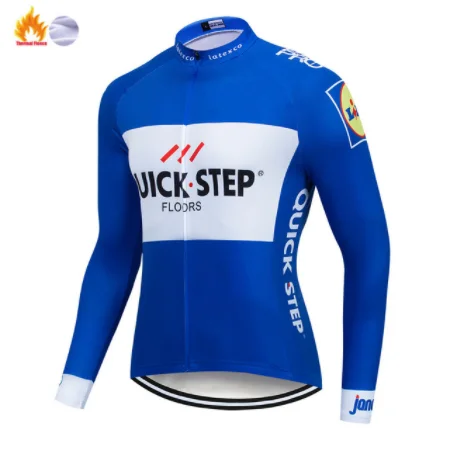 JERSEY QUICK STEP Зимняя Теплая Флисовая велосипедная одежда, мужская Трикотажная одежда, костюм для езды на велосипеде, MTB, одежда, комбинезон, комплект - Цвет: JERSEY