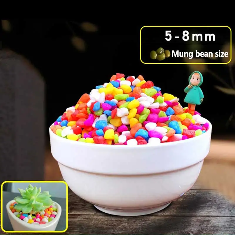 Цветочный горшок 100 г декоративный красочный камень украшение для садоводства