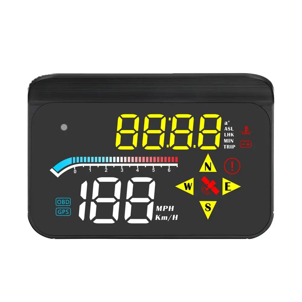 Smart M17 Car Monitor Automotive OBD2+GPS Universal High-definition HUD Head-up Display with 6 Alarm Modes  Автомобили