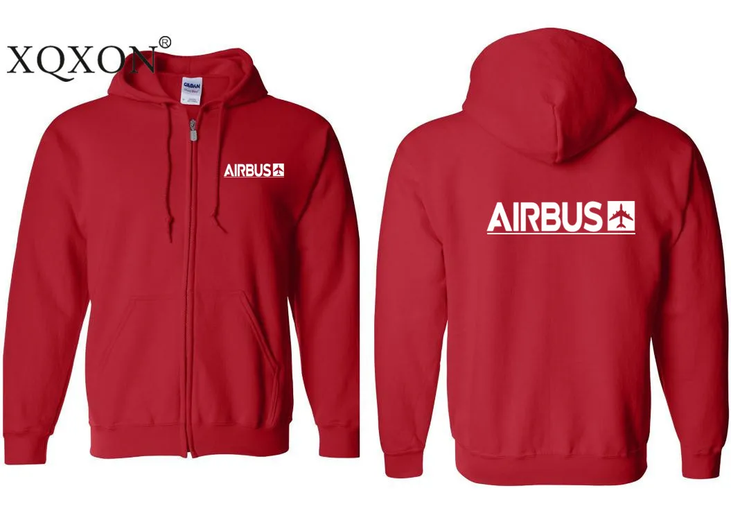 XQXON- Harajuku дизайн Airbus печатных толстые мужские толстовки с капюшоном на молнии толстовки Z712