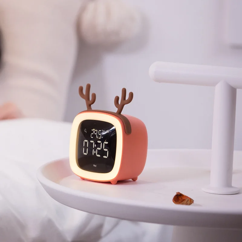 DC 3 5 перезаряжаемый светодиодный Будильник Часы Настольные голос Управление