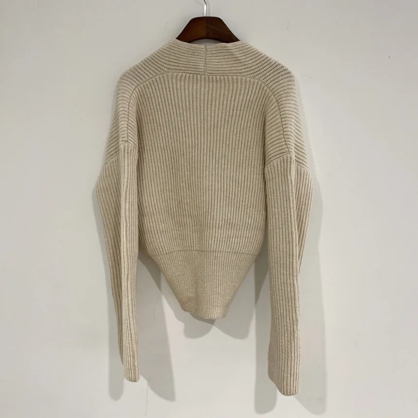 

Criss-cross V-neck Korean Knitted Pullover Sweater Women 2020 Winter Long Sleeve Casual Fashion Tops Solid Chic Ladies Jumpers