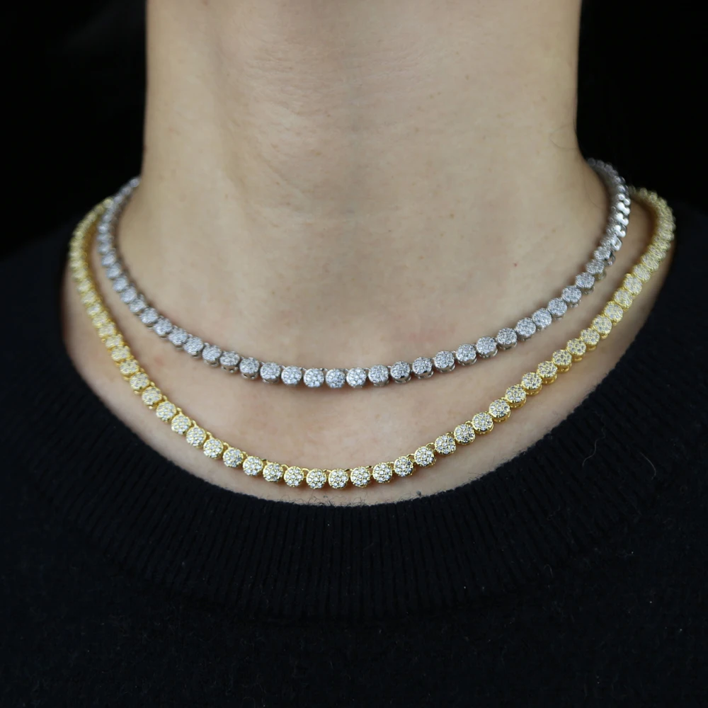 Женское теннисное ожерелье цепочка-чокер с круглыми звеньями 16 дюймов 18 2021 -