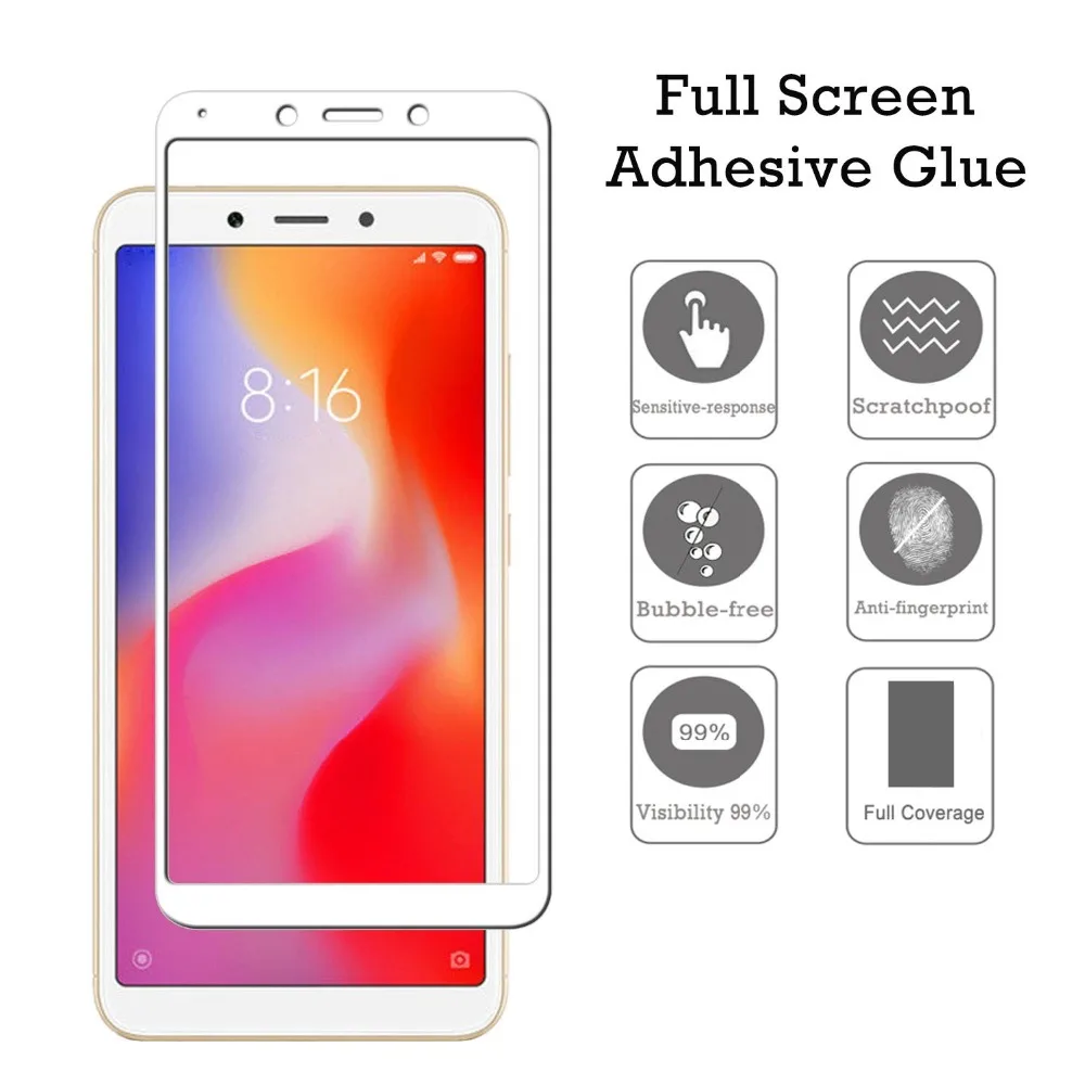

9H 2.5D полное клеевое покрытие для Xiaomi Redmi 6 6A Pro A2 закаленное стекло Защита экрана для Redmi Note 6 Pro защитная пленка стекло