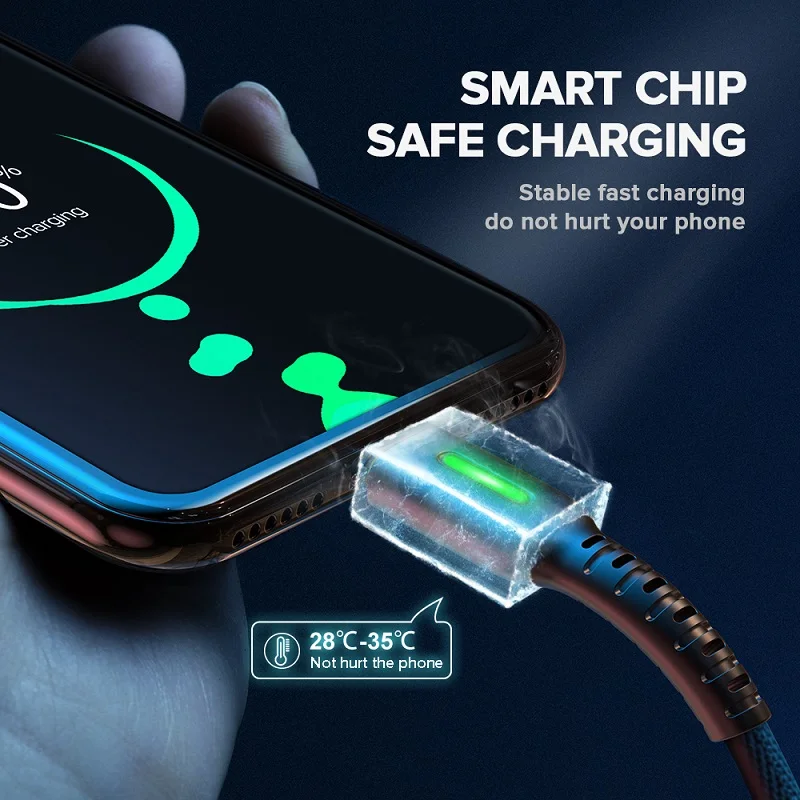 INIU 3A светодиодный usb type-C кабель для быстрой зарядки для Xiaomi mi 9T красный mi samsung S10 huawei usb ЗУ для мобильного телефона type-C шнур для передачи данных
