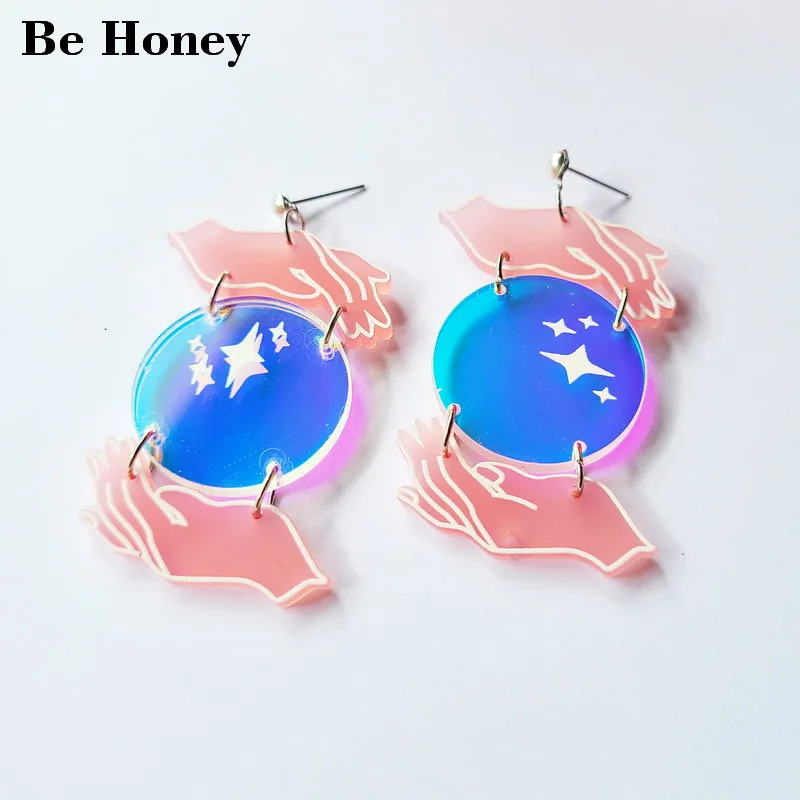 Переливающаяся небесная Луна моя Волшебная звезда мяч руки фаза Таро эффект