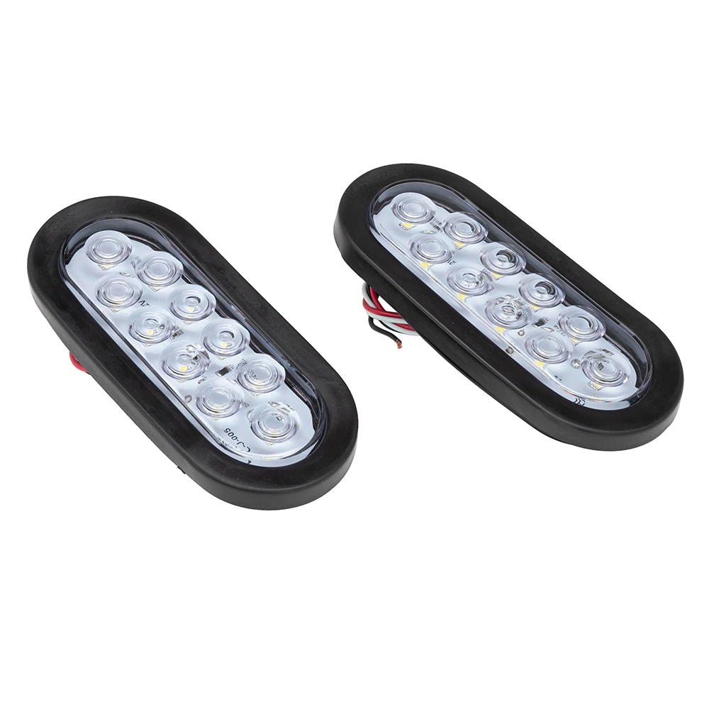 

Oval White 10 LED reverse backup Trailer Truck Light High Low Brightness suitable for 12V trucks Lorry Trailer Semi-trailer