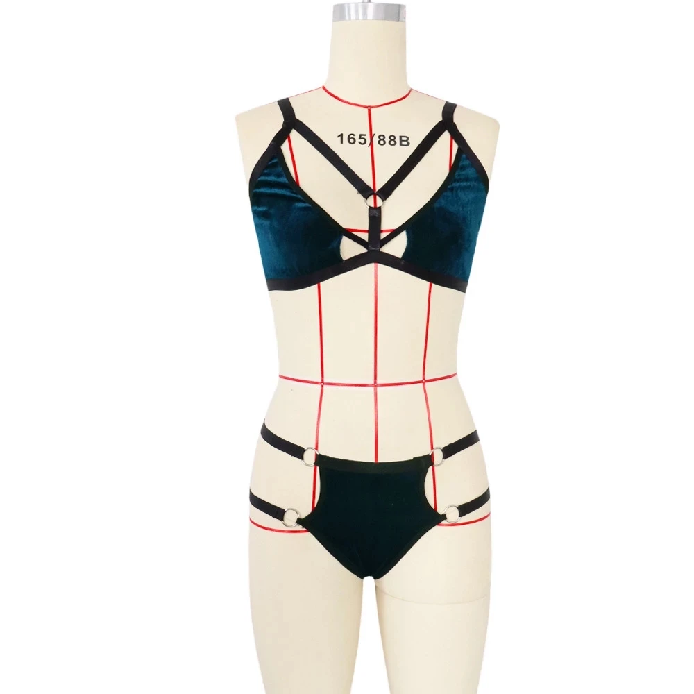 2020 новый прозрачный комплект с бюстгальтером Для женщин золотой бархат нижнее