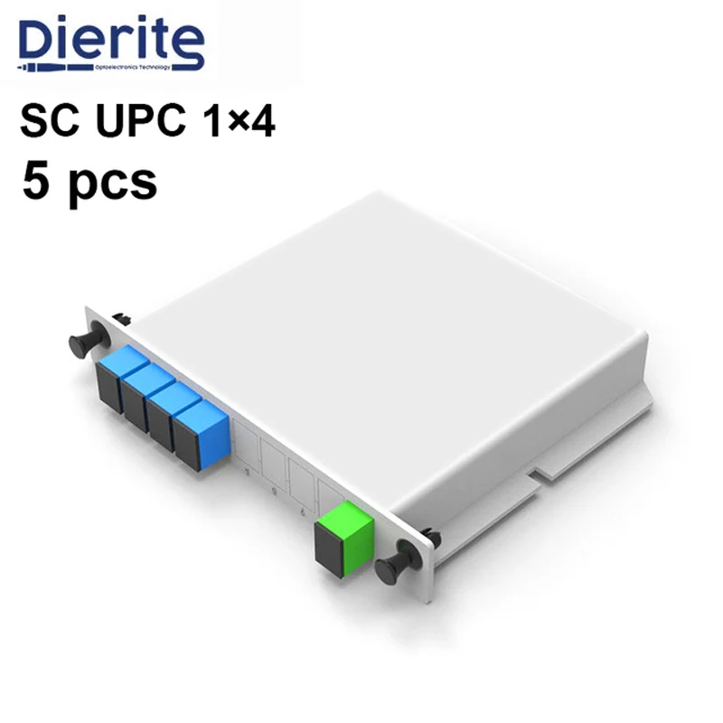 

5 шт. 1x4 ПЛК разделитель коробка ПЛК кассета вставка тип SC UPC 1x4 волоконно-оптическая коробка FTTH кассета встраиваемый Тип