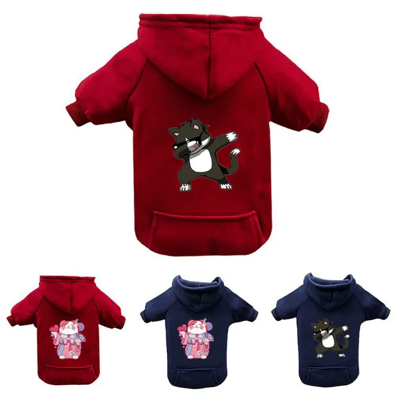 

Autumn Winter Plus Pet Cats Dogs Clothes Hat Pocket Hoodie Winter Warm Dog Clothes For Medium Dogs Puppy Jacket Coat