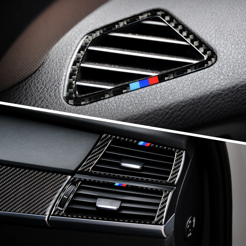 Стайлинг салона автомобиля для bmw e70 e71 углеродное волокно AC рамка выхода воздуха