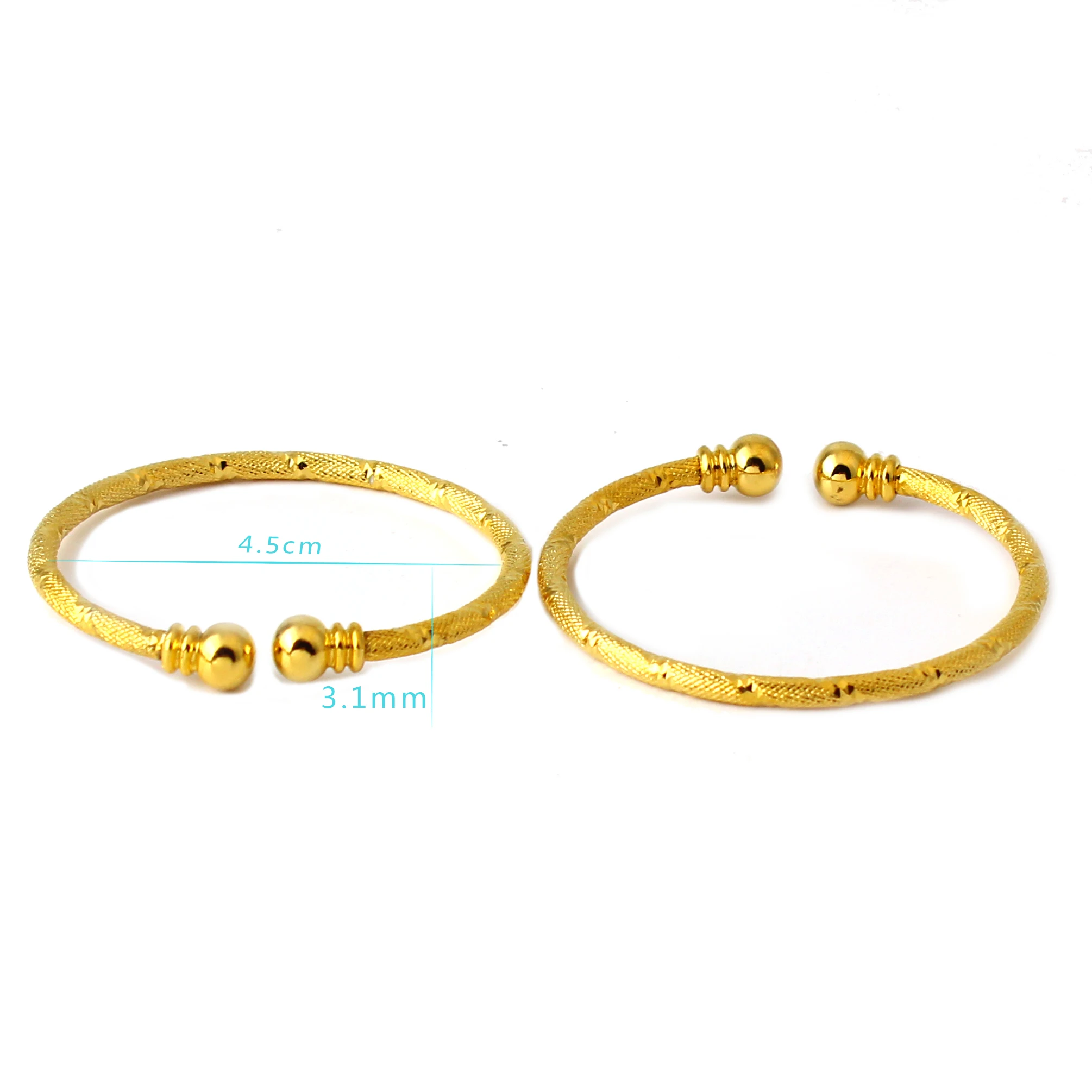 Фото FS Charm Новые модные ювелирные изделия Модные круглые браслеты с покрытием 18K для подарка ребенку №3