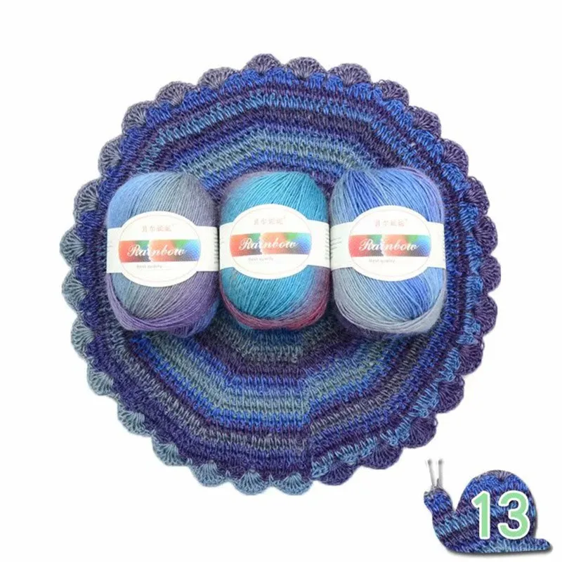 13 6pcs 6 шт. африканская кружевная ткань пряжа diy ленты для рукоделия необычная шерстяная пряжа ручное вязание 50 г/шт - Цвет: 13 6pcs