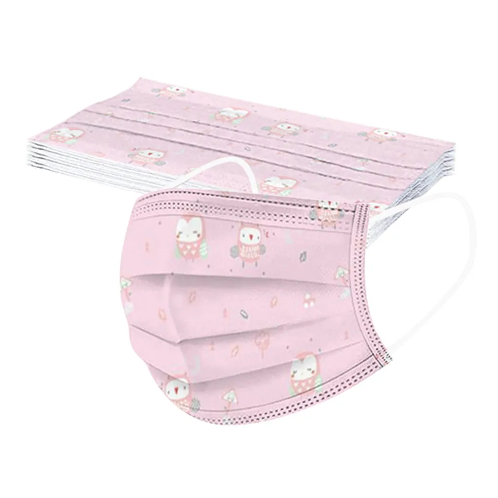 50 шт. детская маска с фильтром Маска одежда С Рисунком Слона защитные маски для