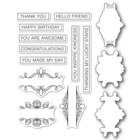 awesome ticker tape messages clear stamp and die set for diy scrapbooking paper cards decorative crafts embossing die cuts