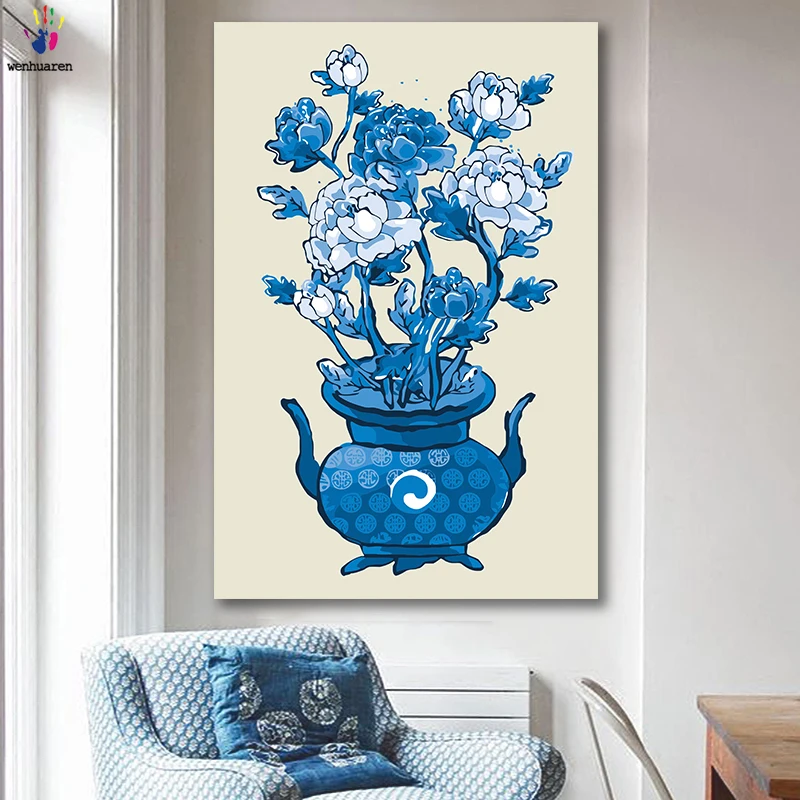 DIY картинки для раскраски по номерам с цветами Павлин благовония горелка картина