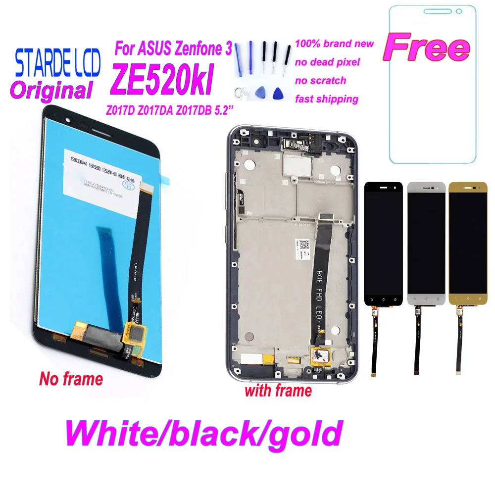 Starde 5,2 ''lcd для Asus Zenfone 3 ZE520KL Z017D Z017DA Z017DB ZE 520KL lcd дисплей кодирующий преобразователь сенсорного экрана в сборе с рамкой