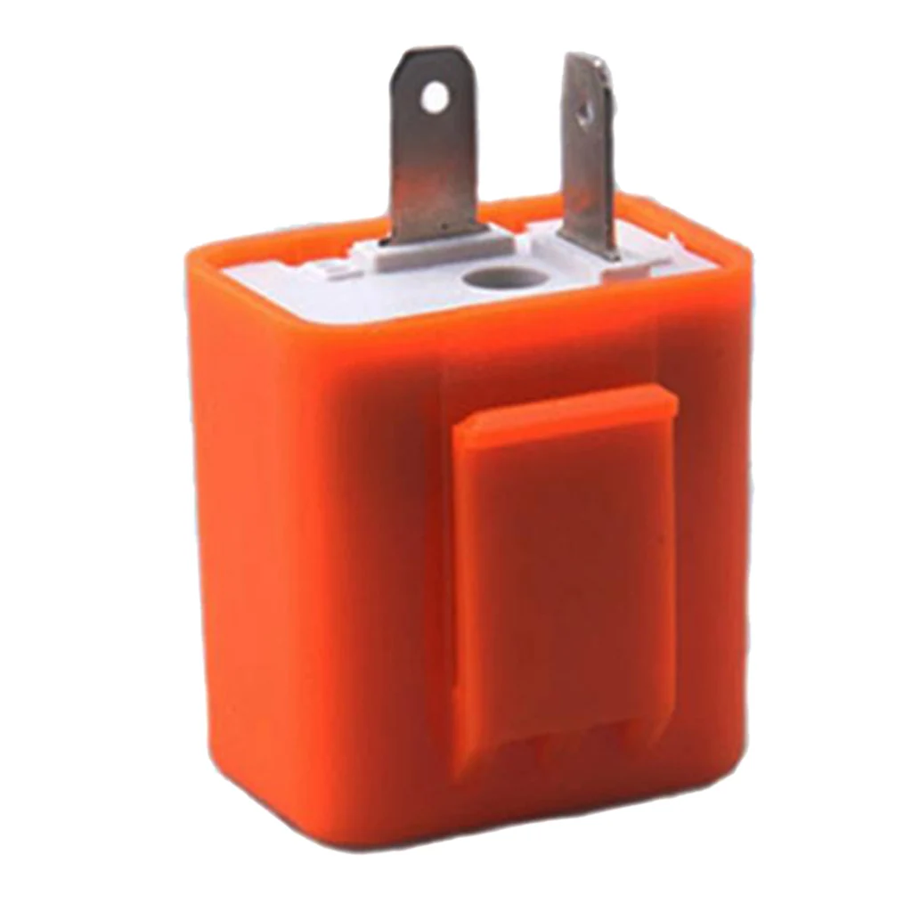 

2pcs 2-pin Adjustable Frequency LED Flasher Relay Blinker Motorcycle Orange