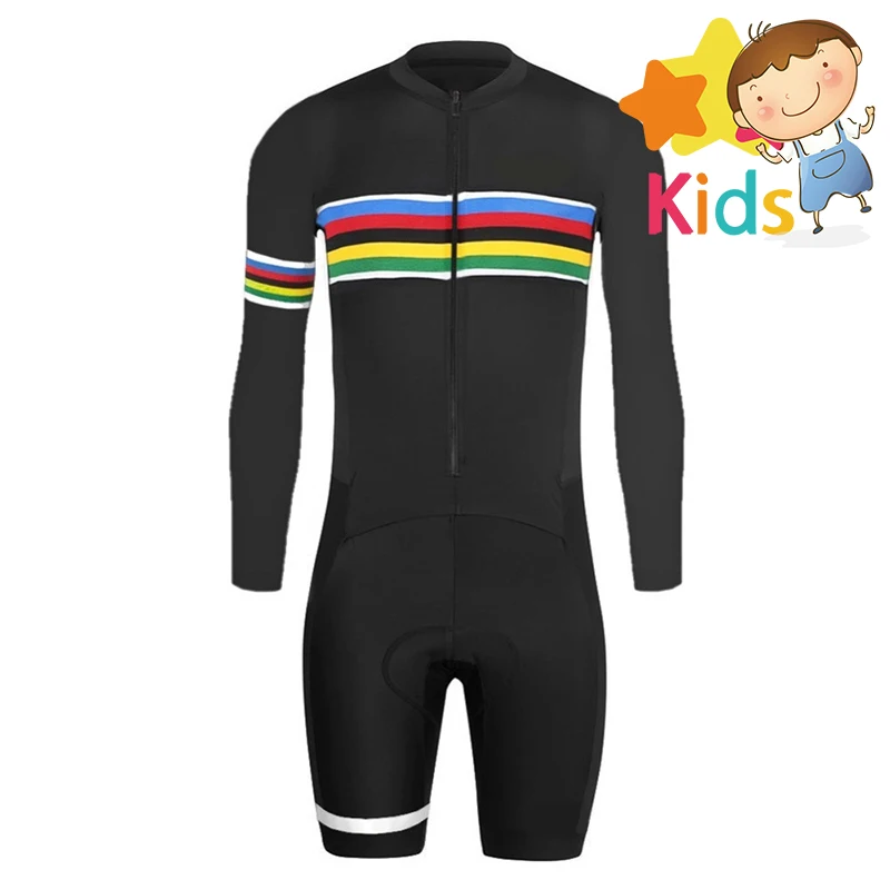 Триатлон для детей Pro Speedsuit Детский велосипедный костюм с длинным рукавом Trisuit Racing