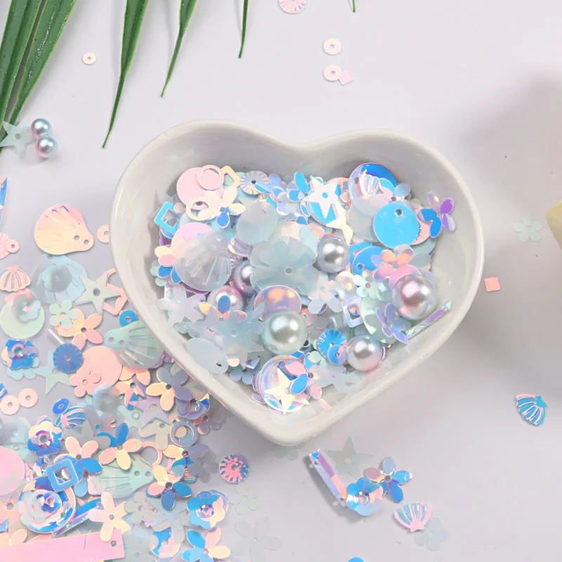 DIY блесток для ремесла микс Звезда цветок ракушки лист форм блестки жемчуг