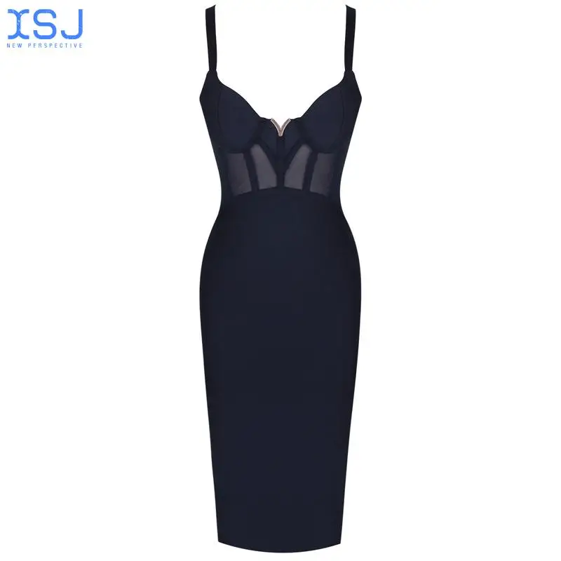 

Women's Sexy Mesh Stitching One-Piece Dress V-Neck Wrapped Chest Slim Suspender Dress