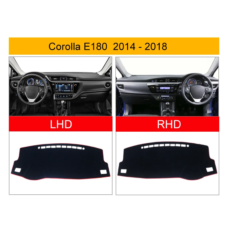 Чехол для приборной панели автомобиля Toyota Corolla E180 E150 2006 - 2018 2007 2008 2009 2010 2012 2014 |