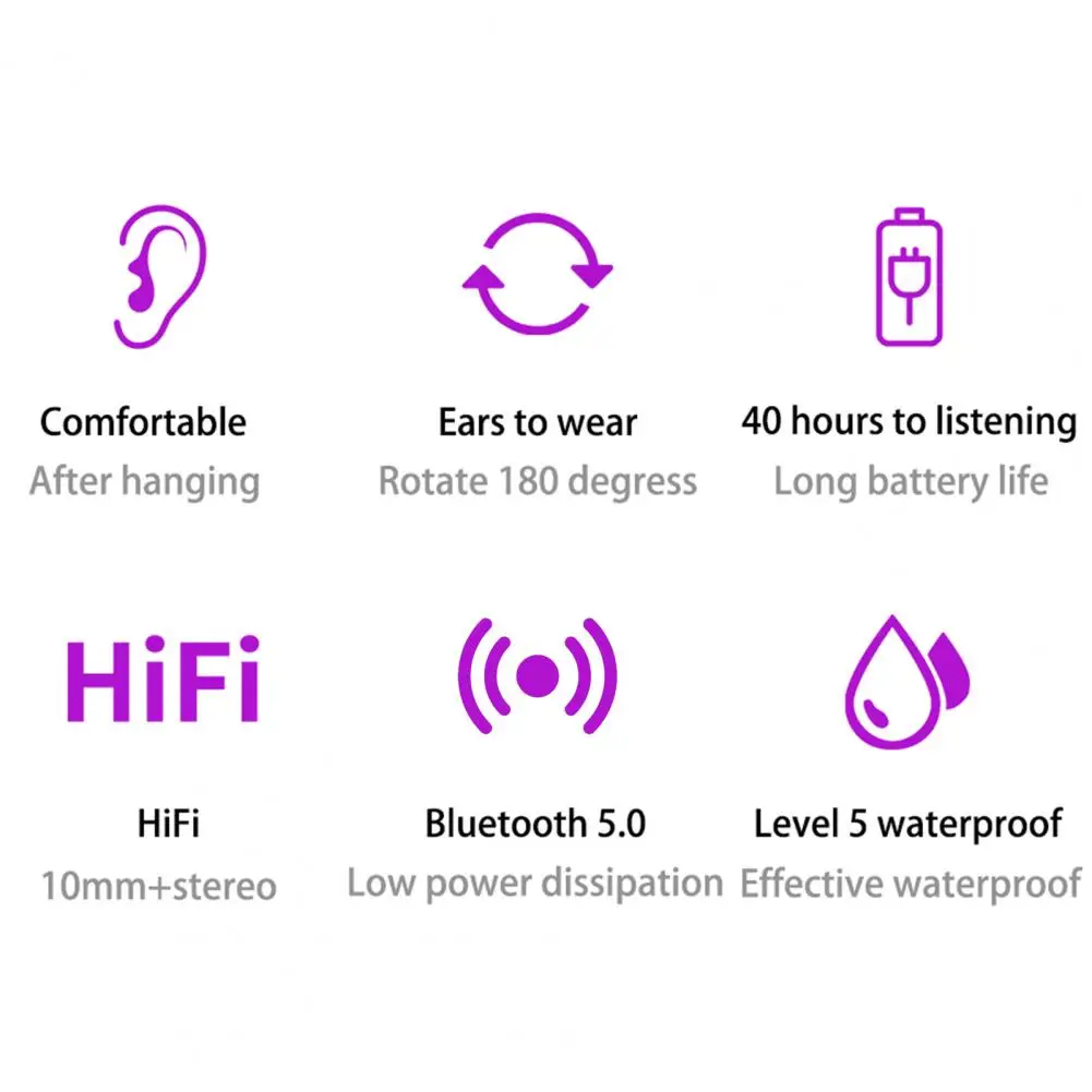

RD09 Wireless Bluetooth Headset Sport Wireless Bluetooth Earphone Bass Running Headphones Ear Hook For Phone
