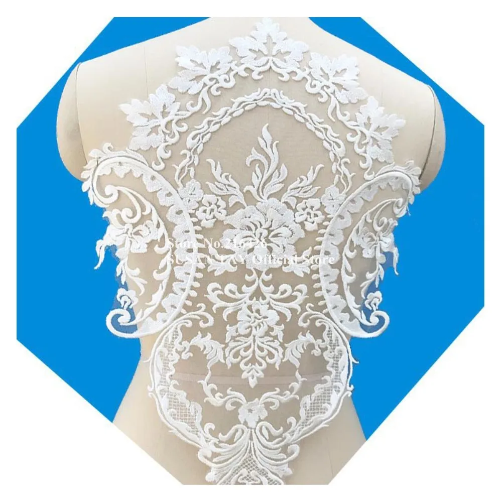 2 шт./лот x Новый Кремовый/слоновой кости/нежно-белый большой цветок из полиэстера