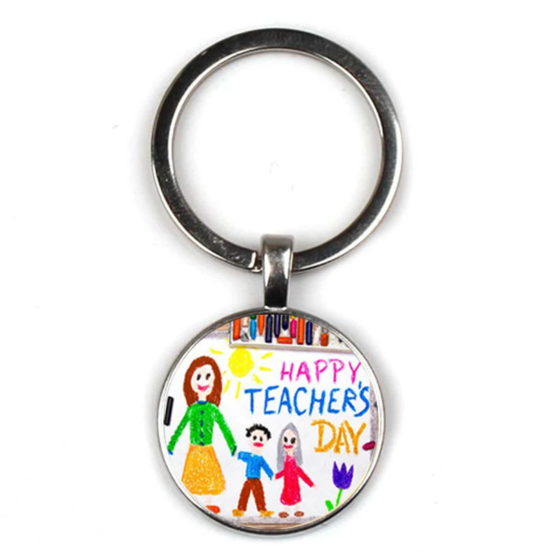 3 Модный текстовый брелок Thank You Teacher, Очаровательная стеклянная кристаллическая подвеска, качественная сумка для ключей, брелок для ключей, женский подарок на День учителя - Цвет: 3