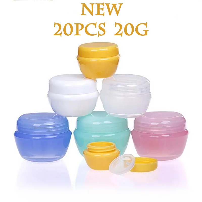 20 шт г/0 7 унций цветные пластиковые пустые банки для макияжа бутылка образцов