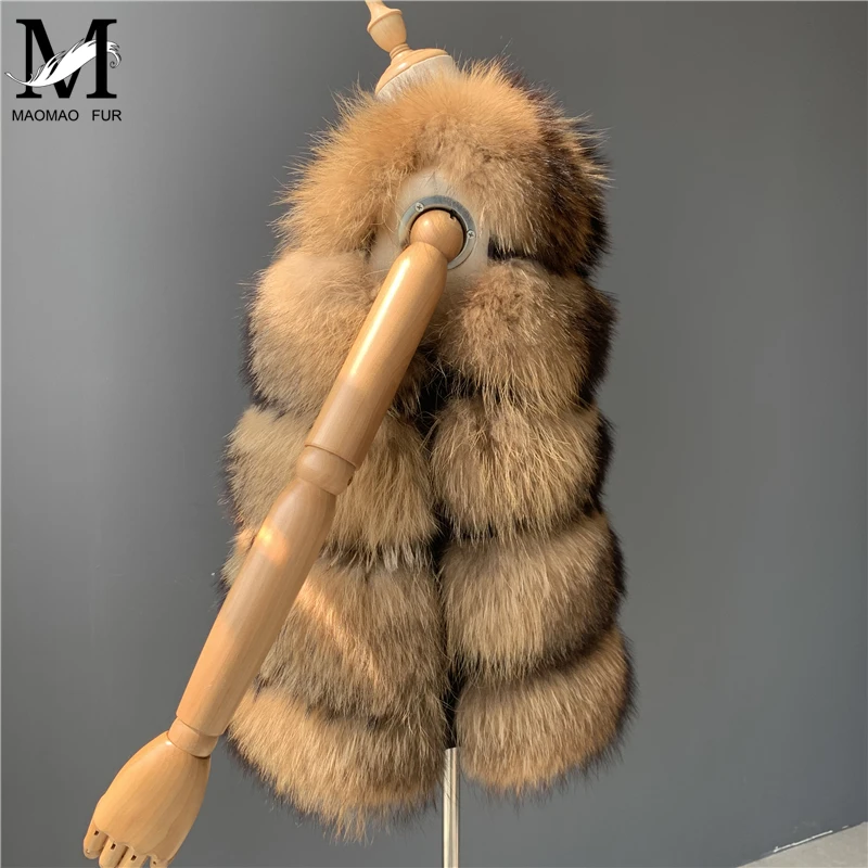 Женский жилет из натурального меха енота жилеты женский осенний зимний меховой |