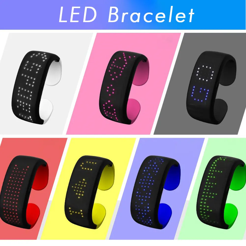 Светодиодный браслет светящийся светильник на запястье с дисплеем для фестиваля