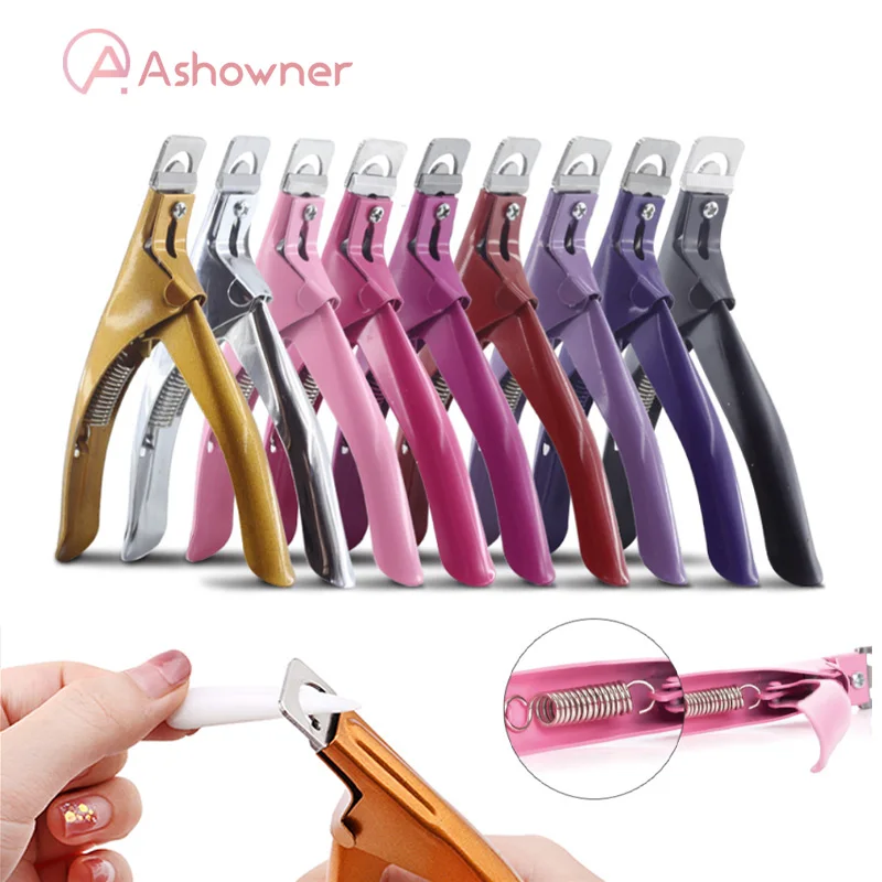 

Professional Nail Art Clipper Special type U word False Tips Edge Cutters Manicure Colorful Stainless Steel Nail Art Tools