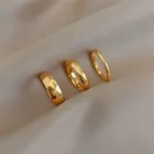 Минимализм золотой цвет круглый геометрический перстень набор для женщин 2021 классический круг Открытое кольцо женское украшение