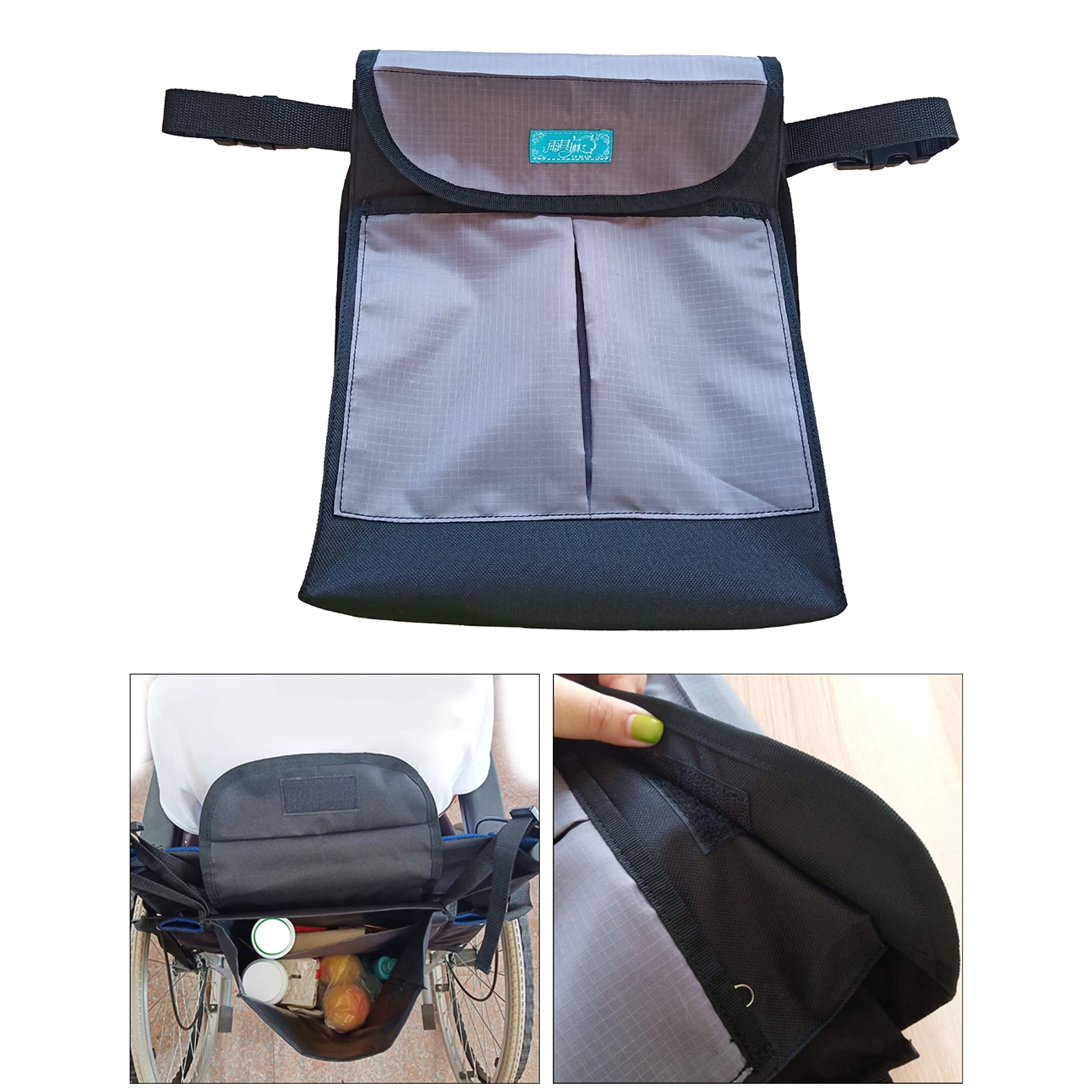 

Нейлоновая сумка для спинки инвалидной коляски, рюкзак для инвалидной коляски с сумкой для одежды, газет, книг, продуктов, очков, большинств...