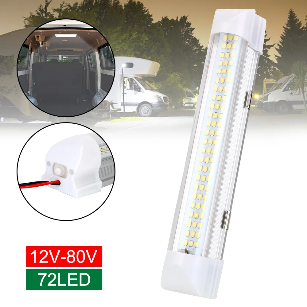 

Reading Dome Ceiling Lamp 12-80V 72 LED Interior Light For Outdoor Camping Home for Car Truck Trailer Caravan Van Boats