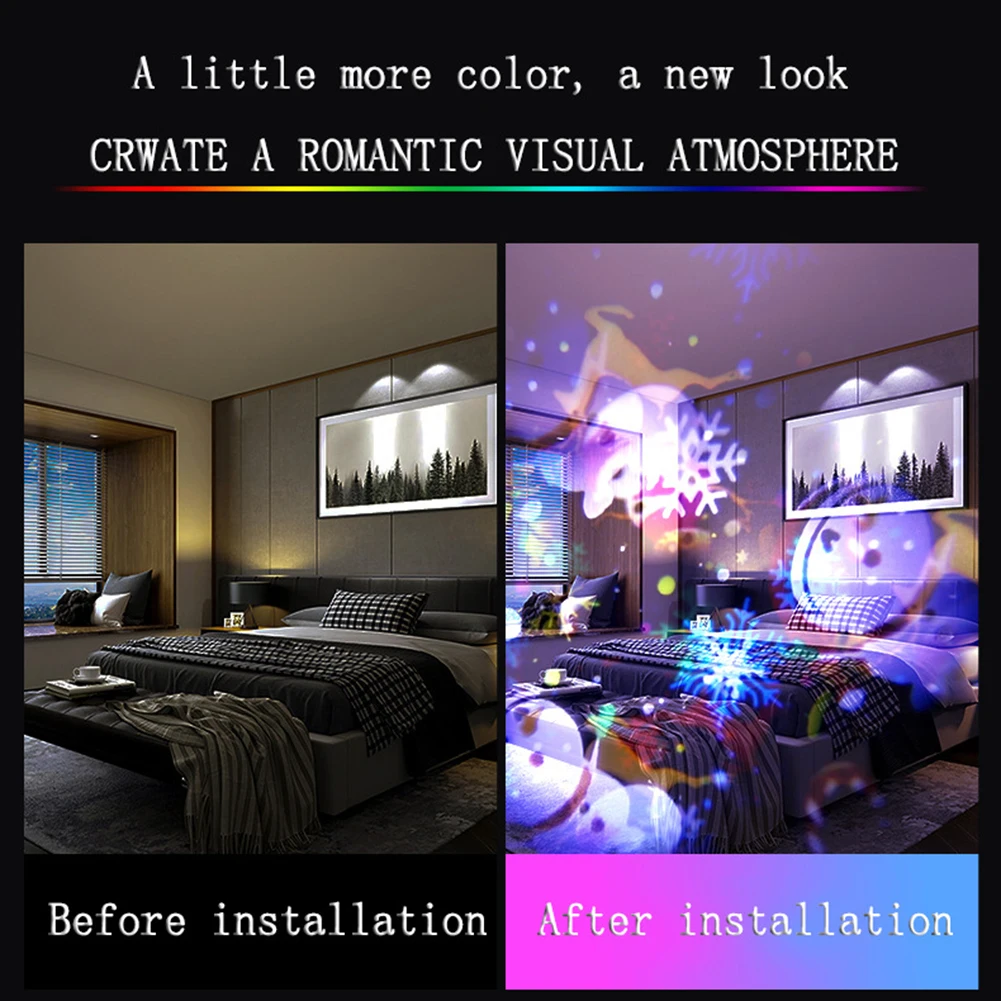 Вращающаяся лампа проектора снежный наружный комнатный проекционный светильник