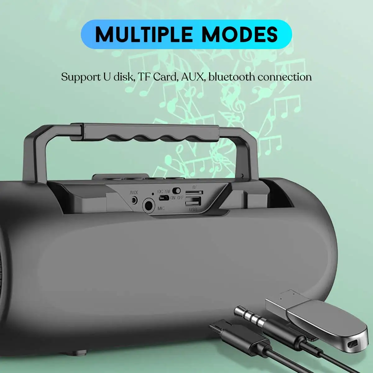 

Portable Column Bluetooth Speaker Move KTV 3D Sound System Sound Bar Subwoofer Music Wireless Speaker FM Radio USB AUX TF Card