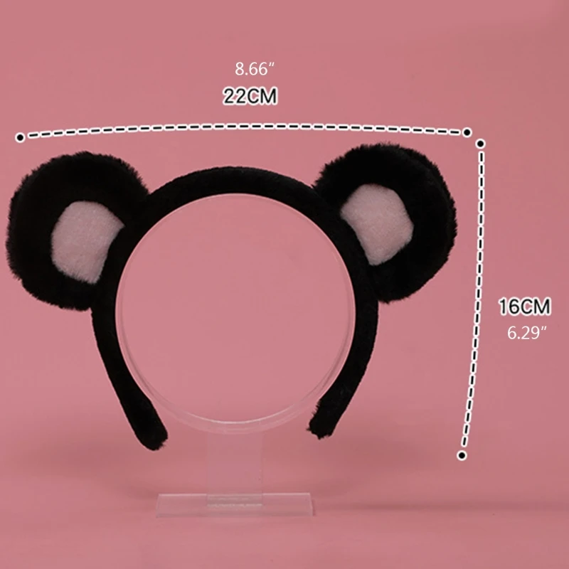 Y1QD Lolita Headbands Furry Animal Bear Ears Headwear Kawaii Hair Hoop Cosplay Headpiece for Halloween Party Supplies images - 6