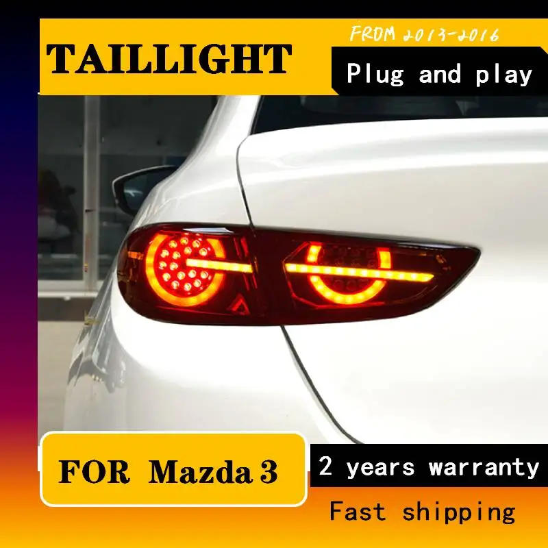 Car Styling For Mazda 3 Axela LED Tail Lights 2013-2016 Hatchback Version Dynamic Turn Signal Rear Lamp DRL+Brake+Park+Signal