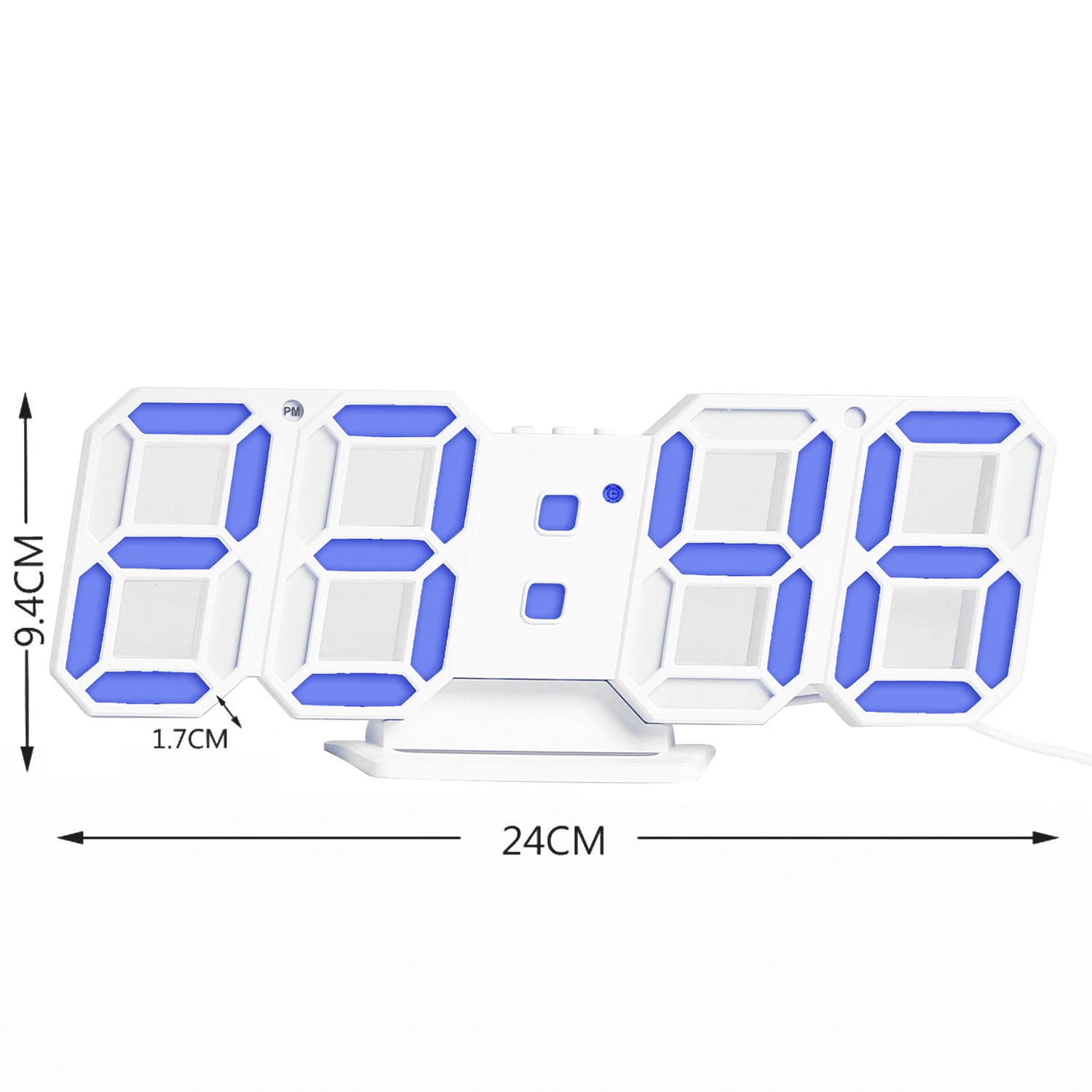 LED Digital Clock 3D Electronic Table Alarm Wall Glowing Hanging Clocks Temperature Display Home Decoration | Дом и сад