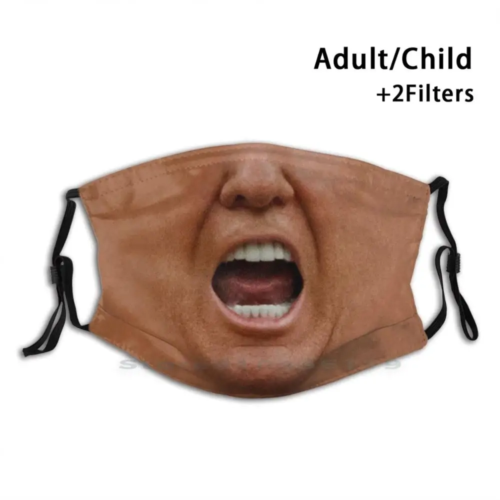 

Donald Trump Mouth Mouth Print Reusable Pm2.5 Filter DIY Mouth Mask Kids Donald Trump President Face Mouth Scream Screaming