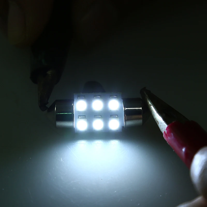 

Wholesale 20 Pieces White 31MM 6 SMD 1210 LED Car Interior Roof Festoon LED Dome Door Map Light Bulb 12V DC Auto Accessories