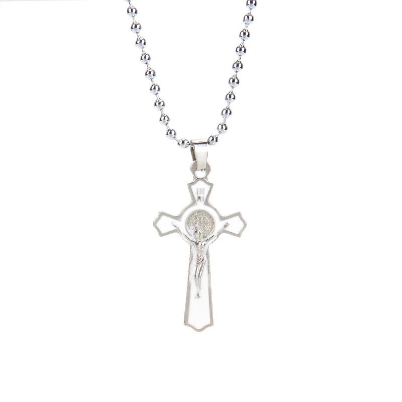 

alloy enamel Cross INRI Religion Long Men Necklaces Pendants Chain Punk for Boyfriend Male Jewelry Creativity Gift Wholesale